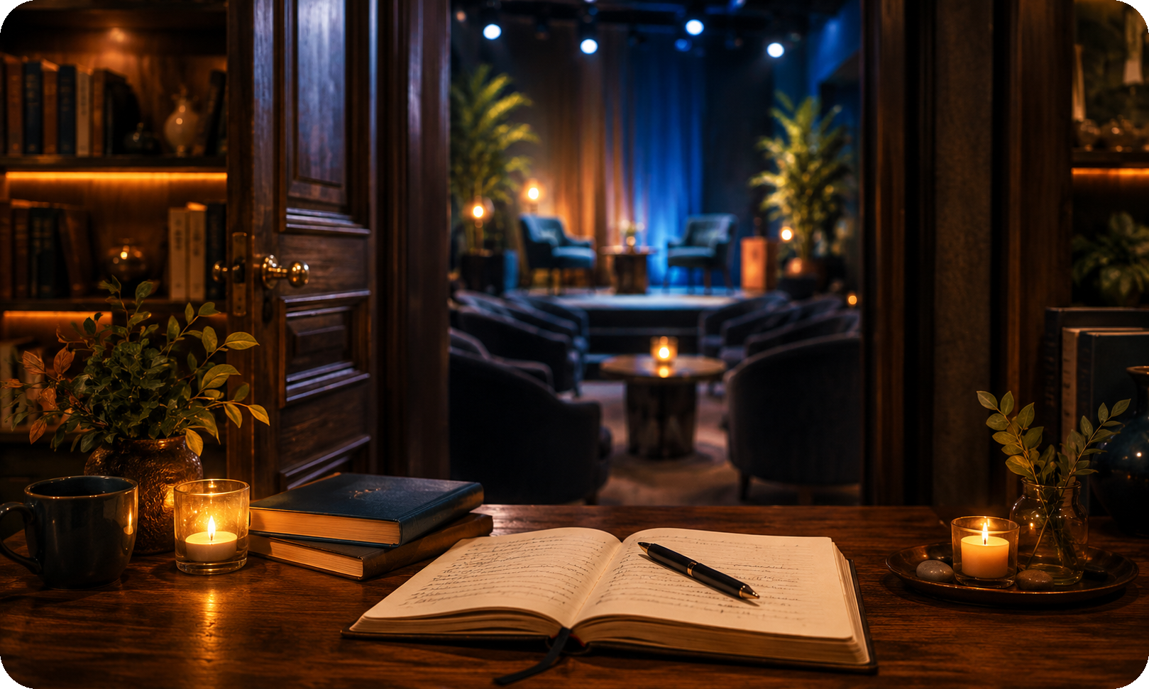 Book resting in a quiet room